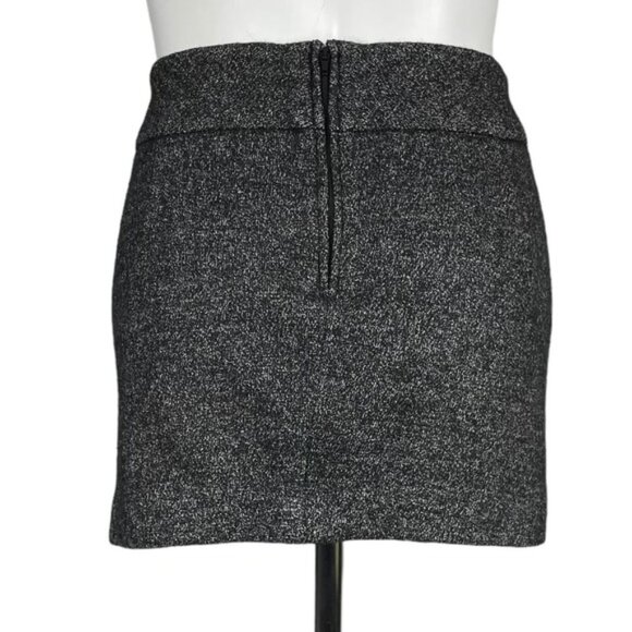 MAISON SCOTCH Wool Blend Skirt Sz 2 Dark Gray - Picture 2 of 4